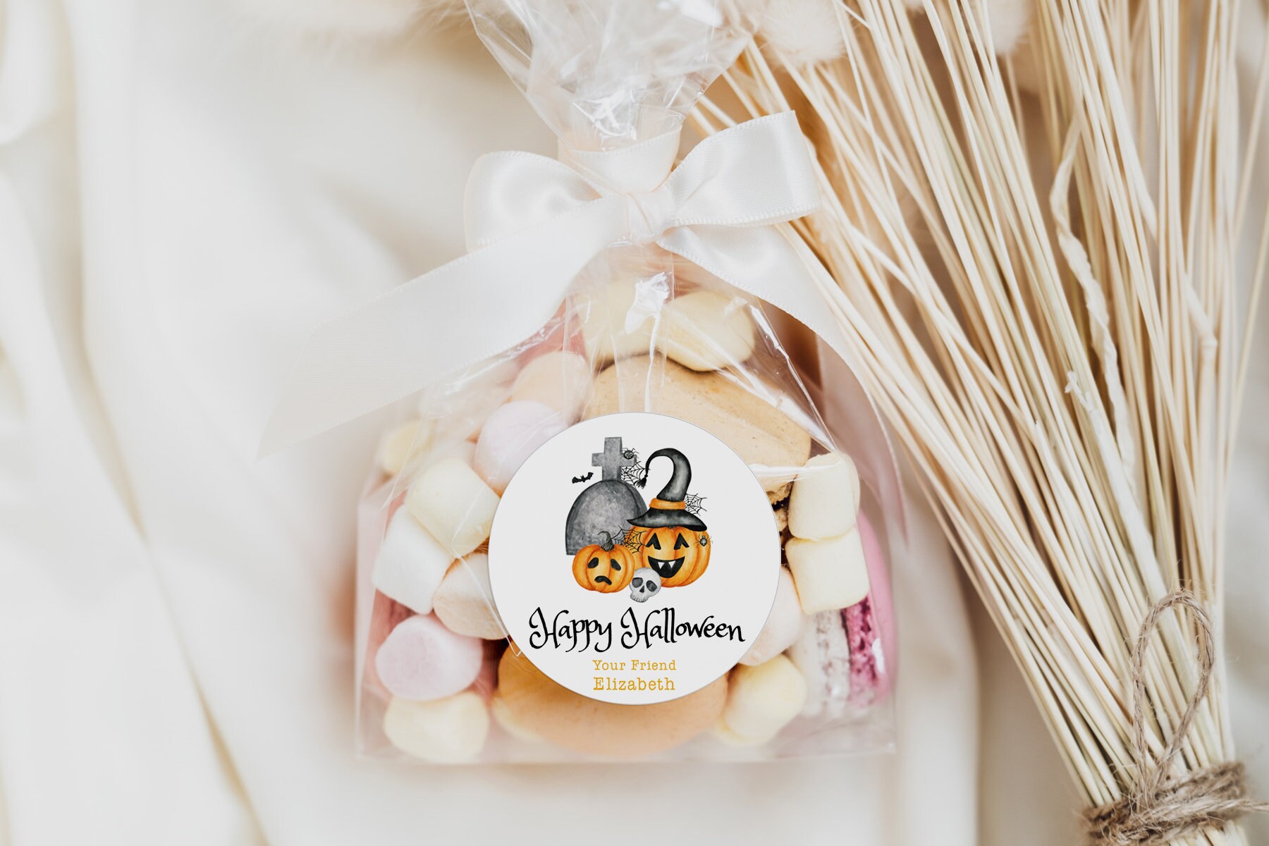Editable Halloween Gift Tag Template, Printable Favor Tags, Happy ...