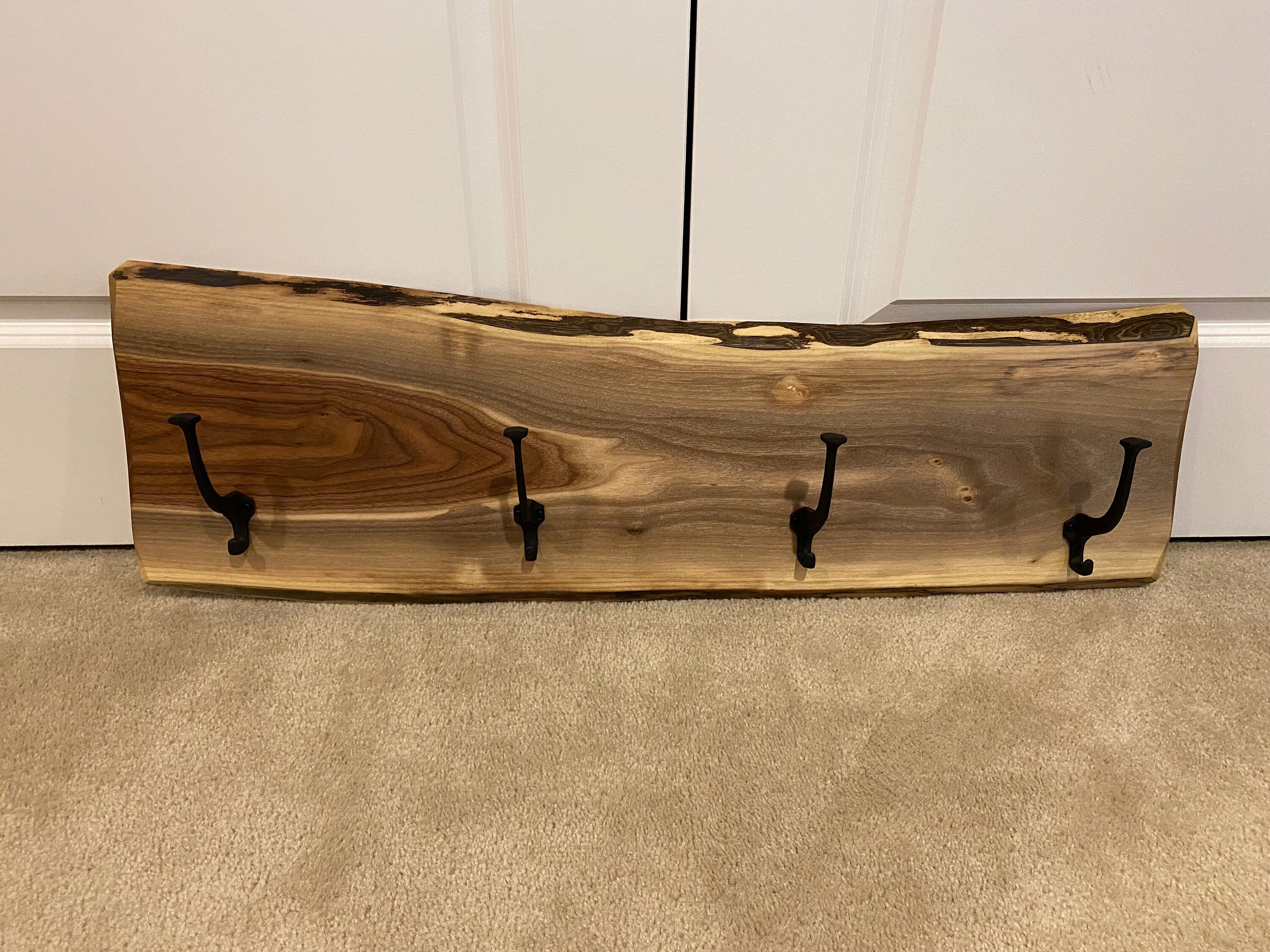 Walnut Live Edge Coat Rack - Woodify Canada