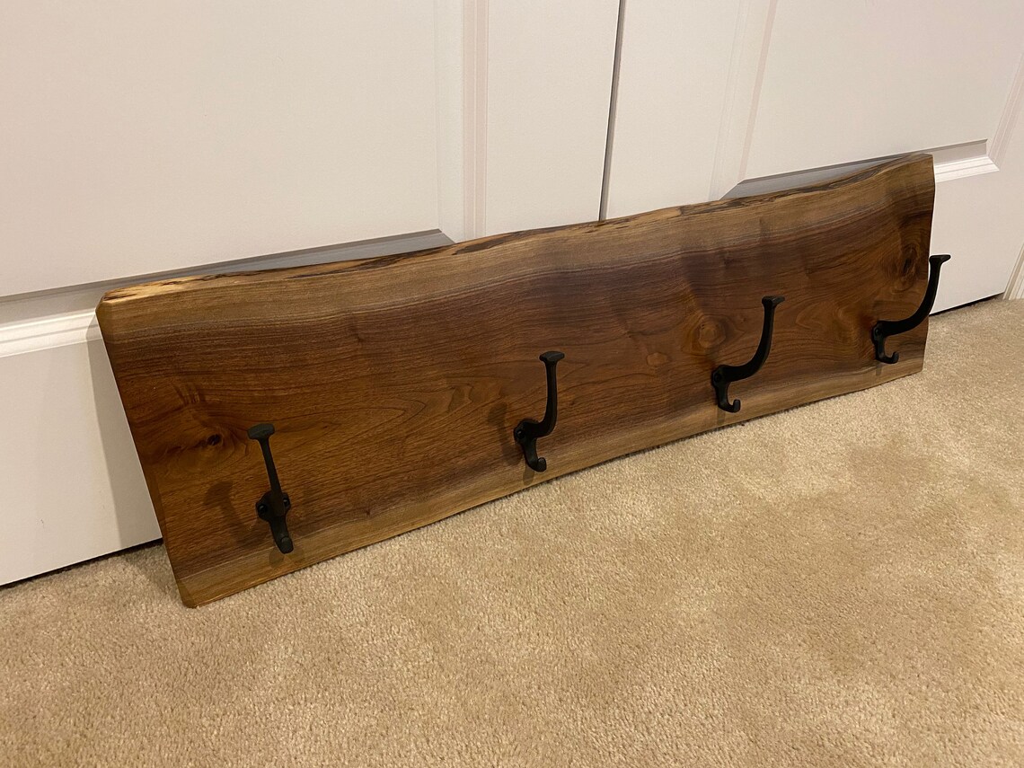 Live Edge Coat Rack Etsy