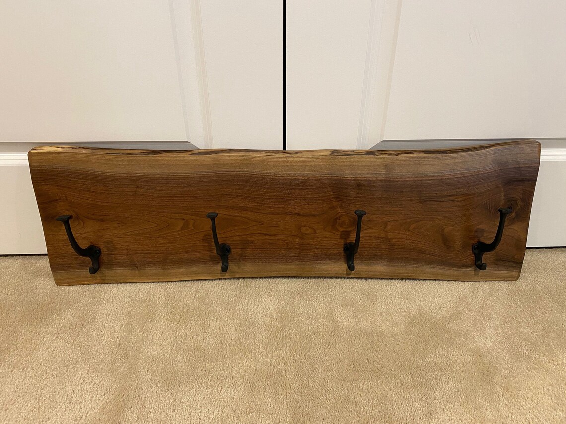 Live Edge Coat Rack Etsy