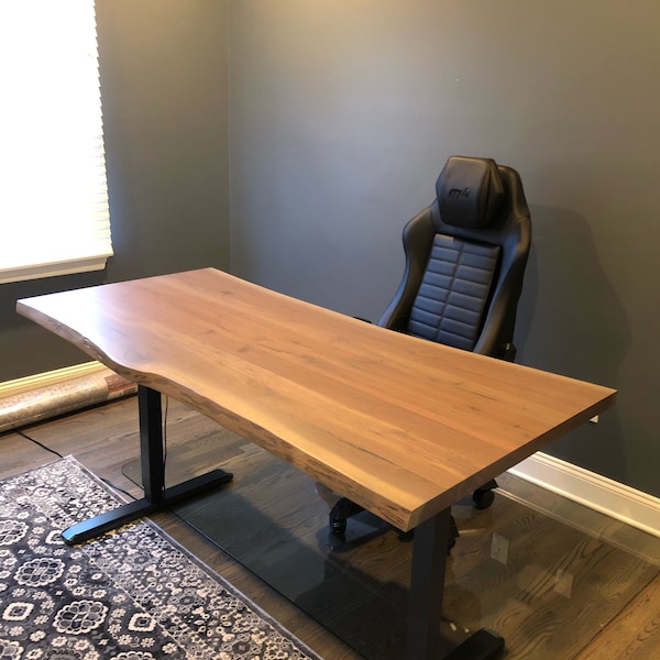 Live Edge Standing Desk, Black Walnut