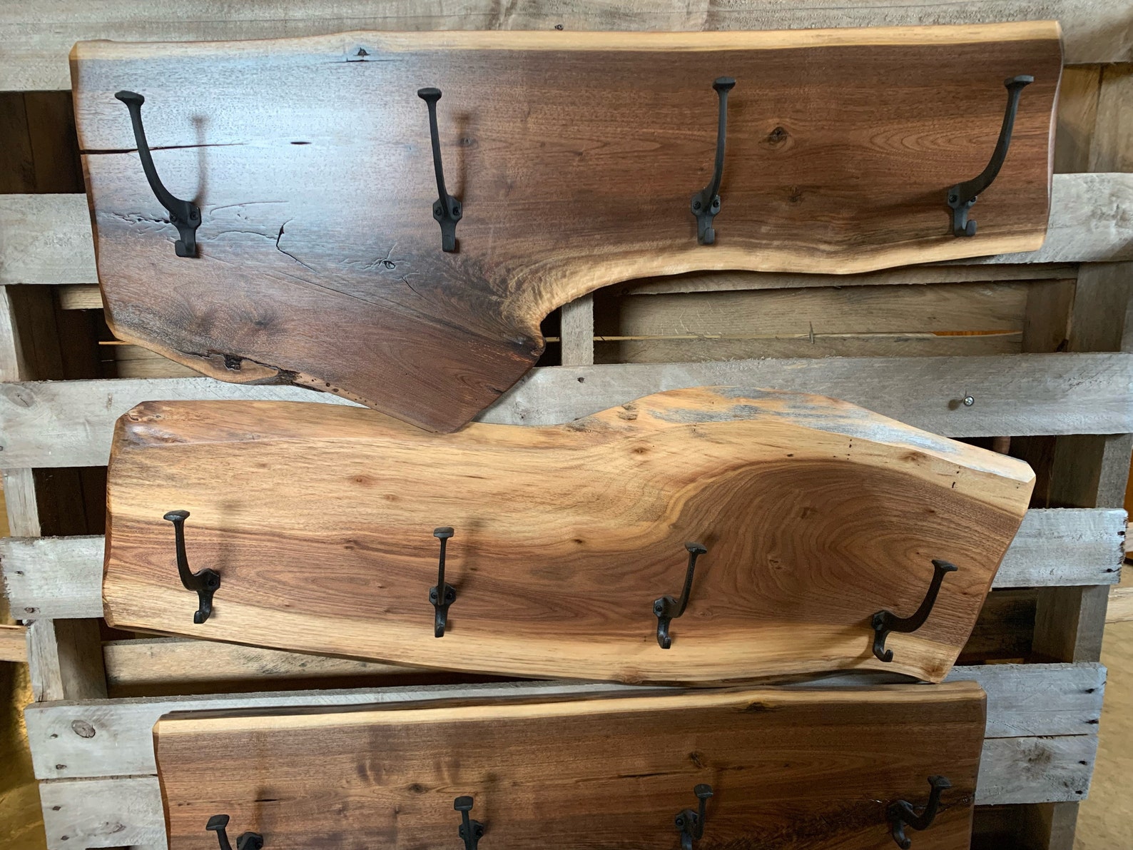 Live Edge Coat Rack Etsy