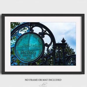 Modern Urban Wall Art - Boston Seal on Park Gate - Photography Artwork Print