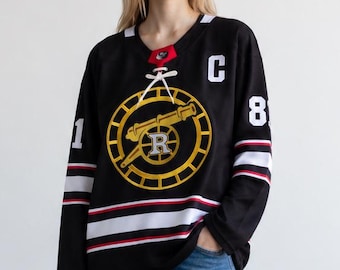 Boston Raiders Hockey Jersey | Embroidered Hockey | Shirt Heated Rivalry Inspired Jersey | Black Hockey Sweater | Custom Hockey Jersey