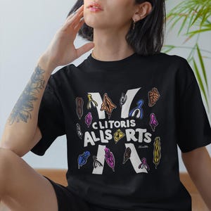 Clitoris Allsorts (Not liquorice) Slogan Tee - Funny, Ironic, Vulva, Female Body, Clit, Feminist, Retro UNISEX - By Alice Ella @itsaliceella