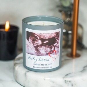 Baby Scan Candles, Gender Reveal Gift Ideas, New Mum Candle Gift image 1