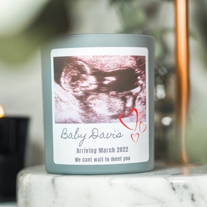 Baby Scan Candles, Gender Reveal Gift Ideas, New Mum Candle Gift image 2