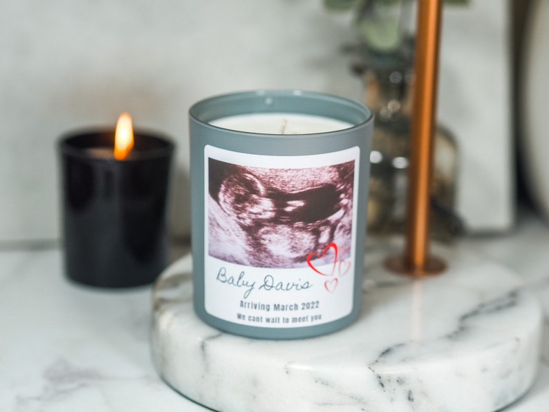 Baby Scan Candles, Gender Reveal Gift Ideas, New Mum Candle Gift image 1
