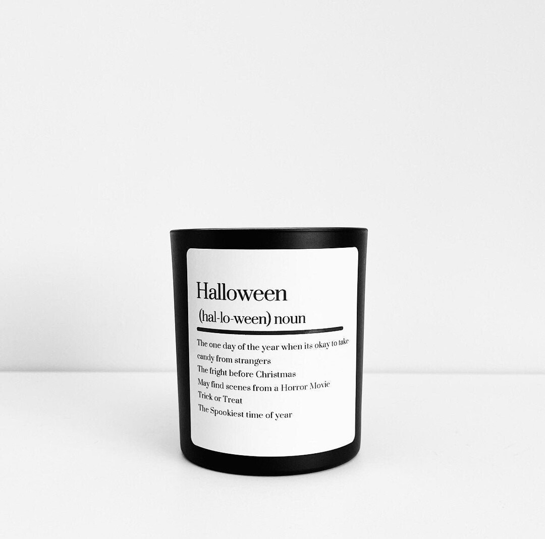 Personalised Halloween Noun Candle Pumpkin Spice Candle Etsy