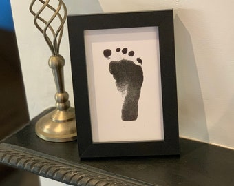Baby Framed Footprint Kit Keepsake Gift For Shower Newborn Inkless Hand Print