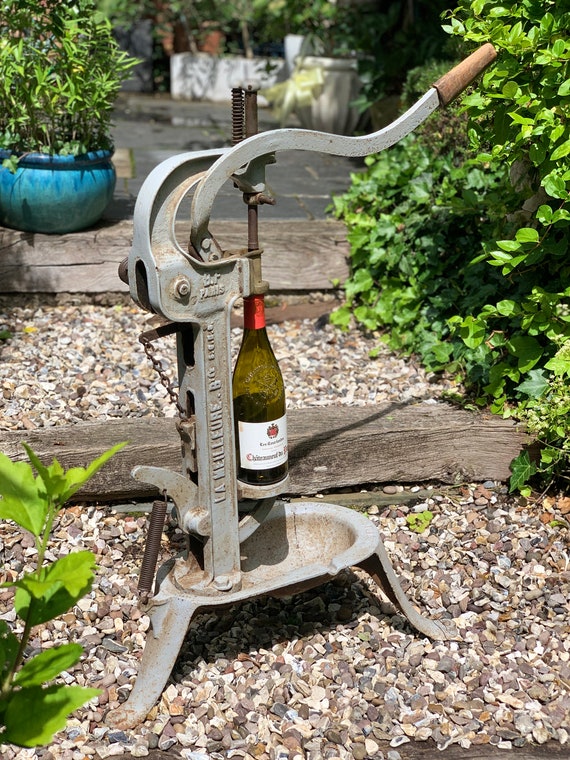 Antique French Cast Iron Wine Bottle Corker - Working decorative piece