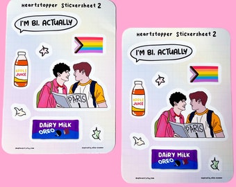 Heartstopper sticker sheet sticker lgbtq+