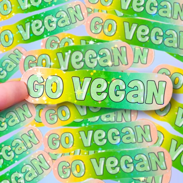 Go Vegan Sticker Holographique