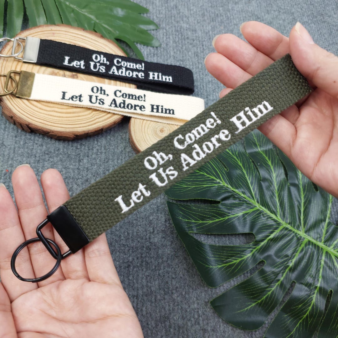 Embroidered Christian Keychain: 