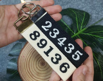 Custom Zip Code Needlepoint Keychain - Etsy