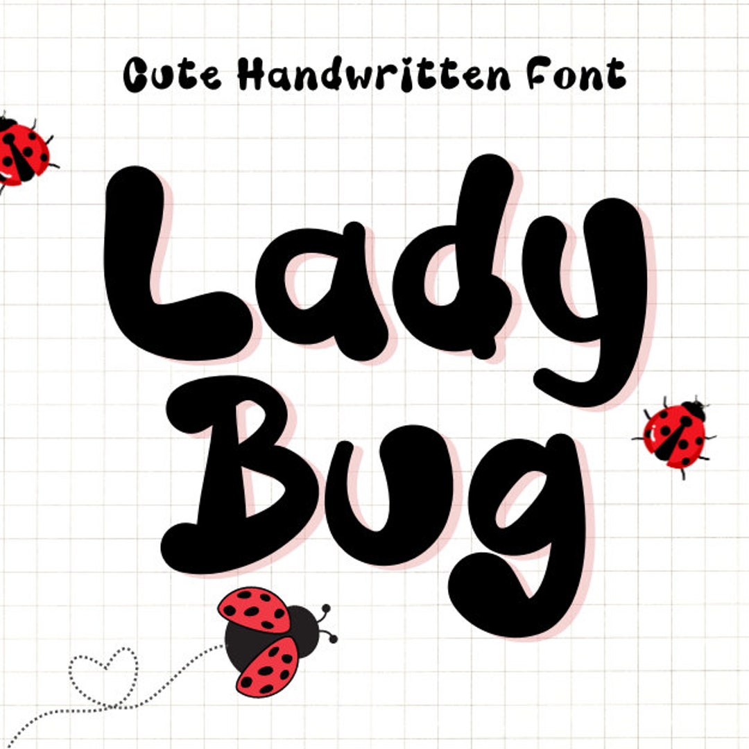 Ladybug Cursive Ladybug Font, Handwriting Font,neat Handwriting Font for Goodnotes ...