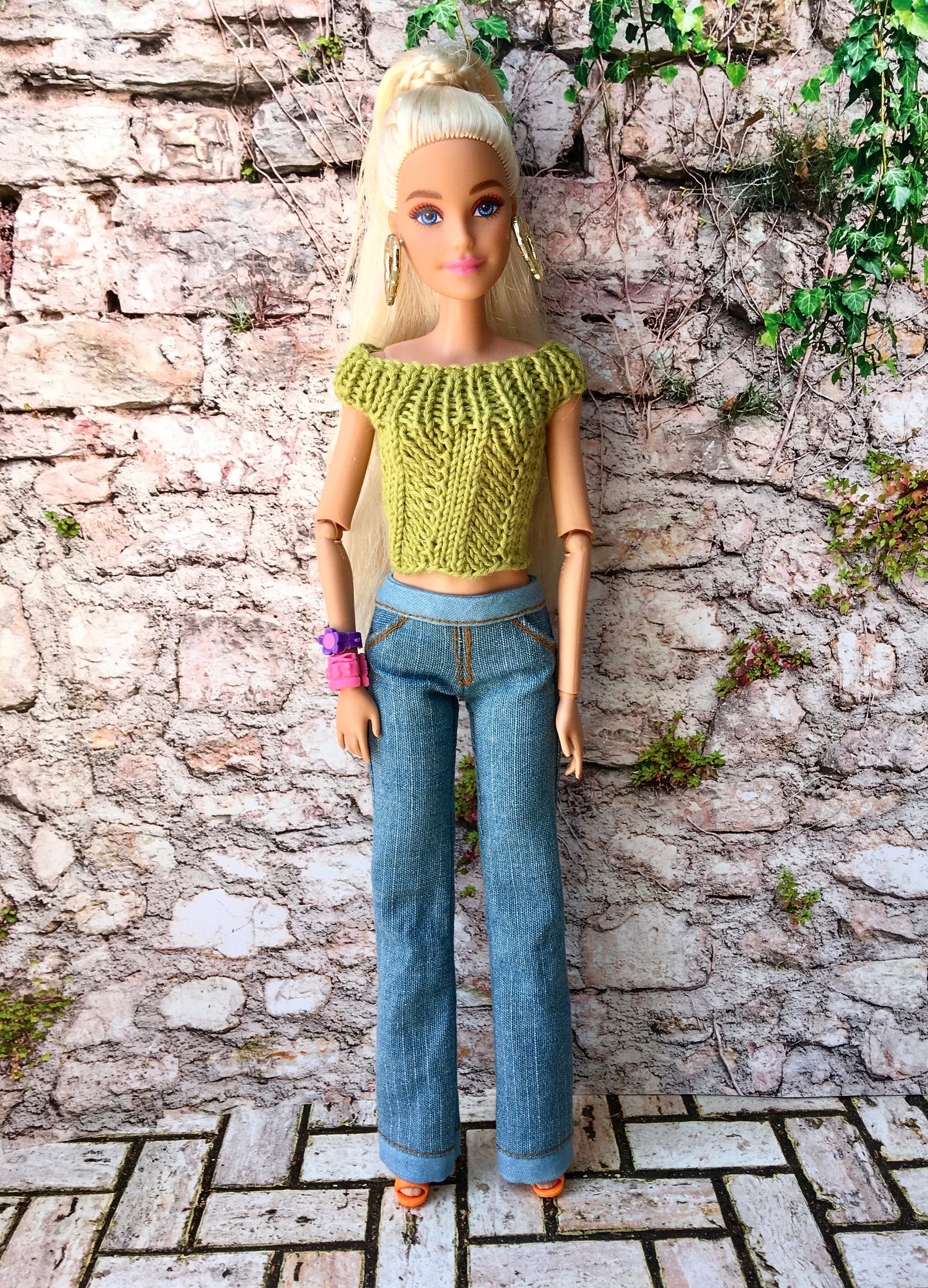 mild Kwaadaardige tumor melk wit Bootcut Jeans for Barbie Doll Barbie Jeans Barbie Denim - Etsy