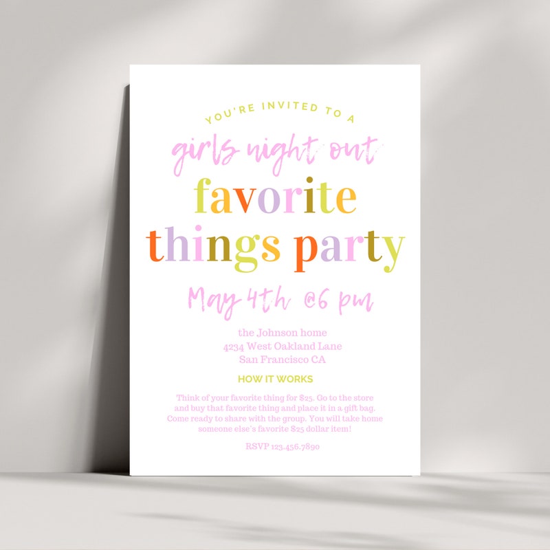 Girly Things Invitation - Etsy