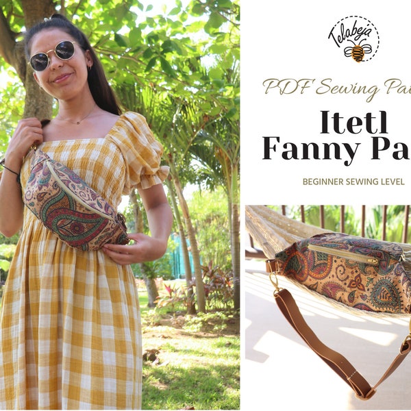Itetl Fanny Pack Pattern by Telabeja | Instant Download A4/US Letter PDF Sewing Pattern
