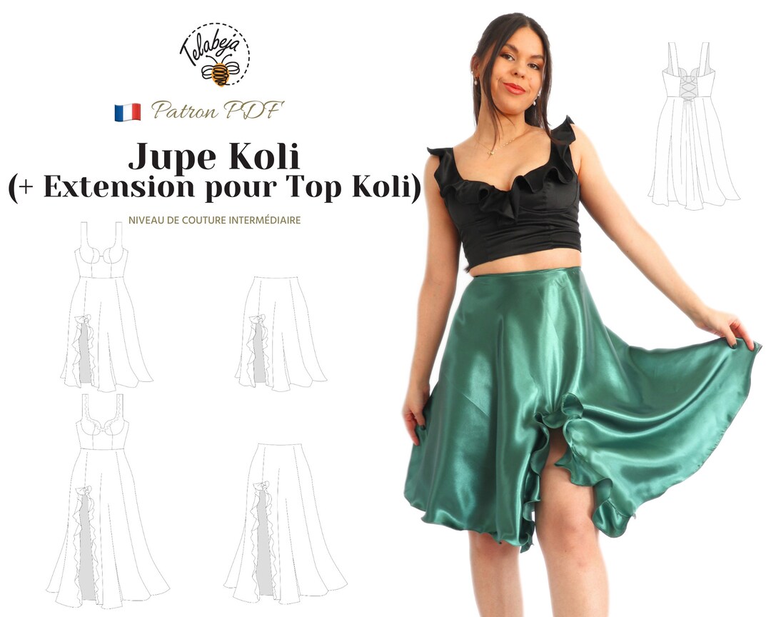Koli Patron De Jupe Jupe Demicercle Avec Fente Et Volants Tailles AI EU3450 Ebook