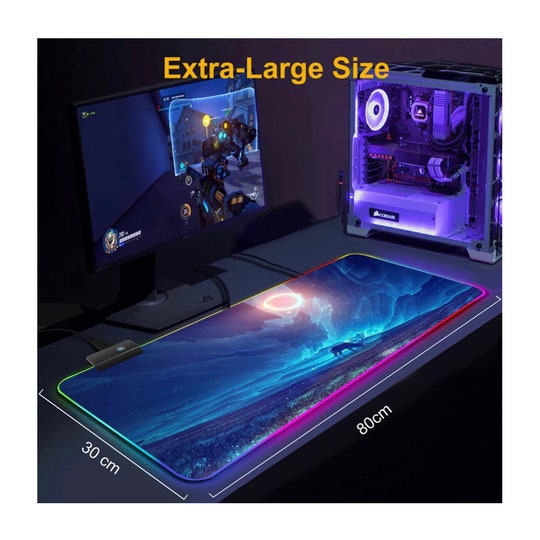 Quality Landscape Theme LED Gaming Mouse Pad, Gaming Setup Ideas, Large Luminous Gaming Mouse Pad