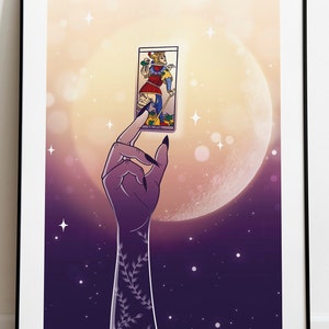 Plakat z kartami tarota, plakat, wydruk, karta tarota, Głupiec, Tarot z Marsylii, wróżenie, kartomancja, dekoracja ścienna, A3