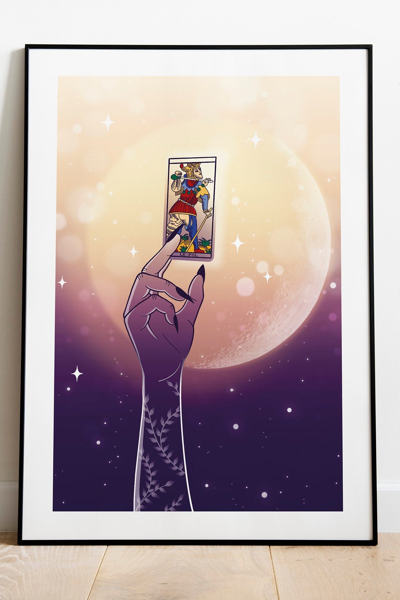 TANYANG Carte De Tarot Affiche Crâne Amour Tarot Carte Toile Peinture Mur  Image Art Et Estampes Dédié Aux Amateurs De Tarot Anniversaire 50X70Cm Sans
