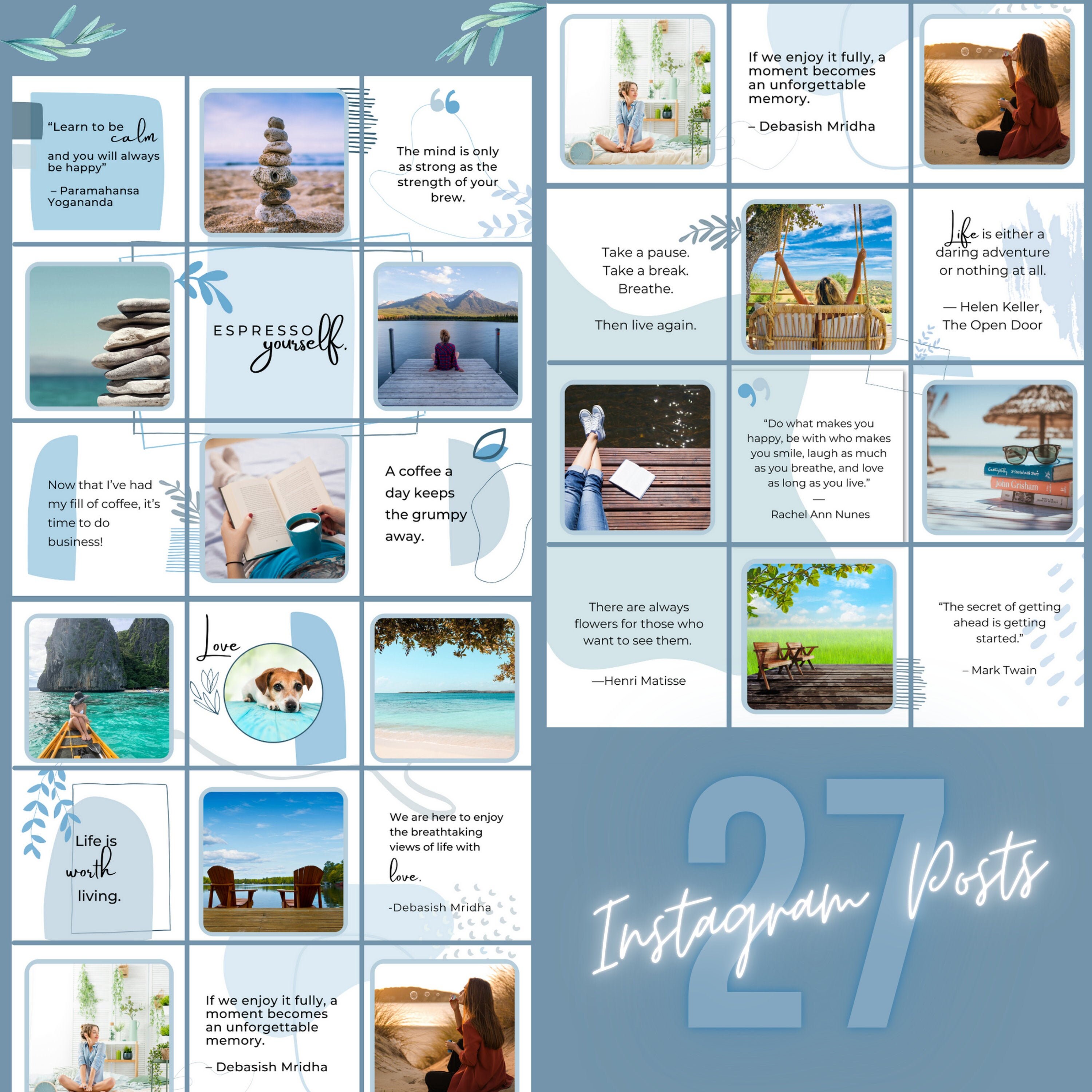 Instagram Puzzle Feed Template, Instagram Canva Template, Instagram ...