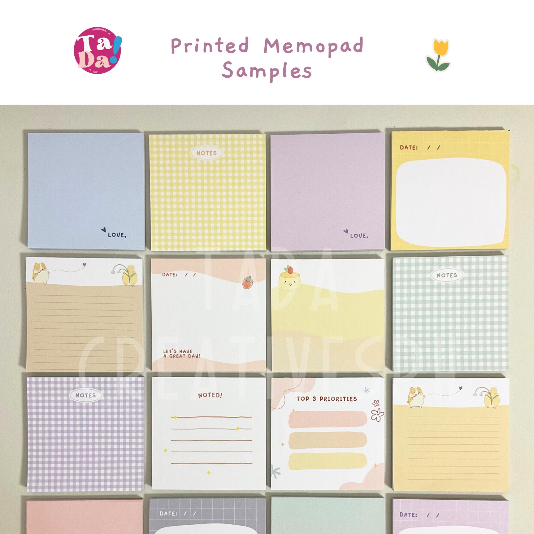 Memo Note Design Editable 30 Pcs Printable Memo Pad Designs, Stationery Template, 3 X 3 Memo Pad ...