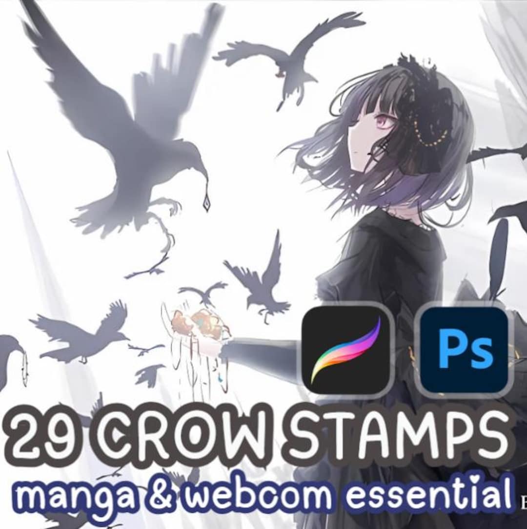 29 Crow Procreate Brush, Raven Procreate Brushes, Crow Procreate Stamps ...