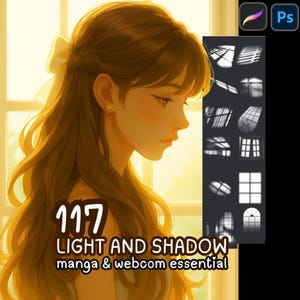 117 windows light & shadow brush set for procreate and Photoshop, Window light procreate brush set