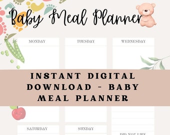 Baby Meal Planner - Instant Download