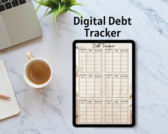 Digital Debt Tracker, Payoff Debt Tracker, Payment Tracker Canva Template, Expense Tracker Template, Digital Download