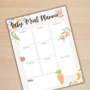 Baby Meal Planner, Weekly Meal Planner, Minimalist Health Planner, Goodnotes Planner, Kids Meal Planner, Digital Download zdjęcie 2