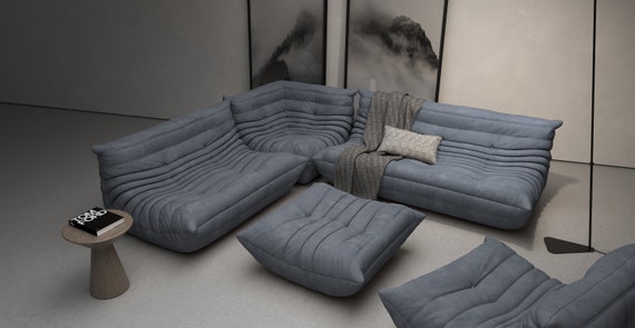 ligne roset トーゴパフ Ligne Roset Togo 5 Piece Sofa in WHITE BOUCLE - Etsy