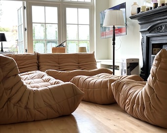 Ligne Roset Togo 5 Piece Sofa in CAMEL LEATHER Etsy UK
