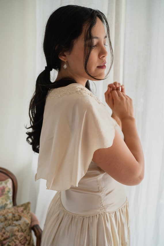 1920s Ivory Silk Wedding Dress