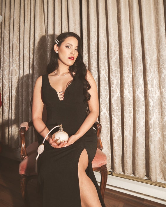 slim fit dress slacks Sexy Sheath Strapless Neckline Long Black Prom Dress With Gloves P1564 –  PreppyDress main image 1