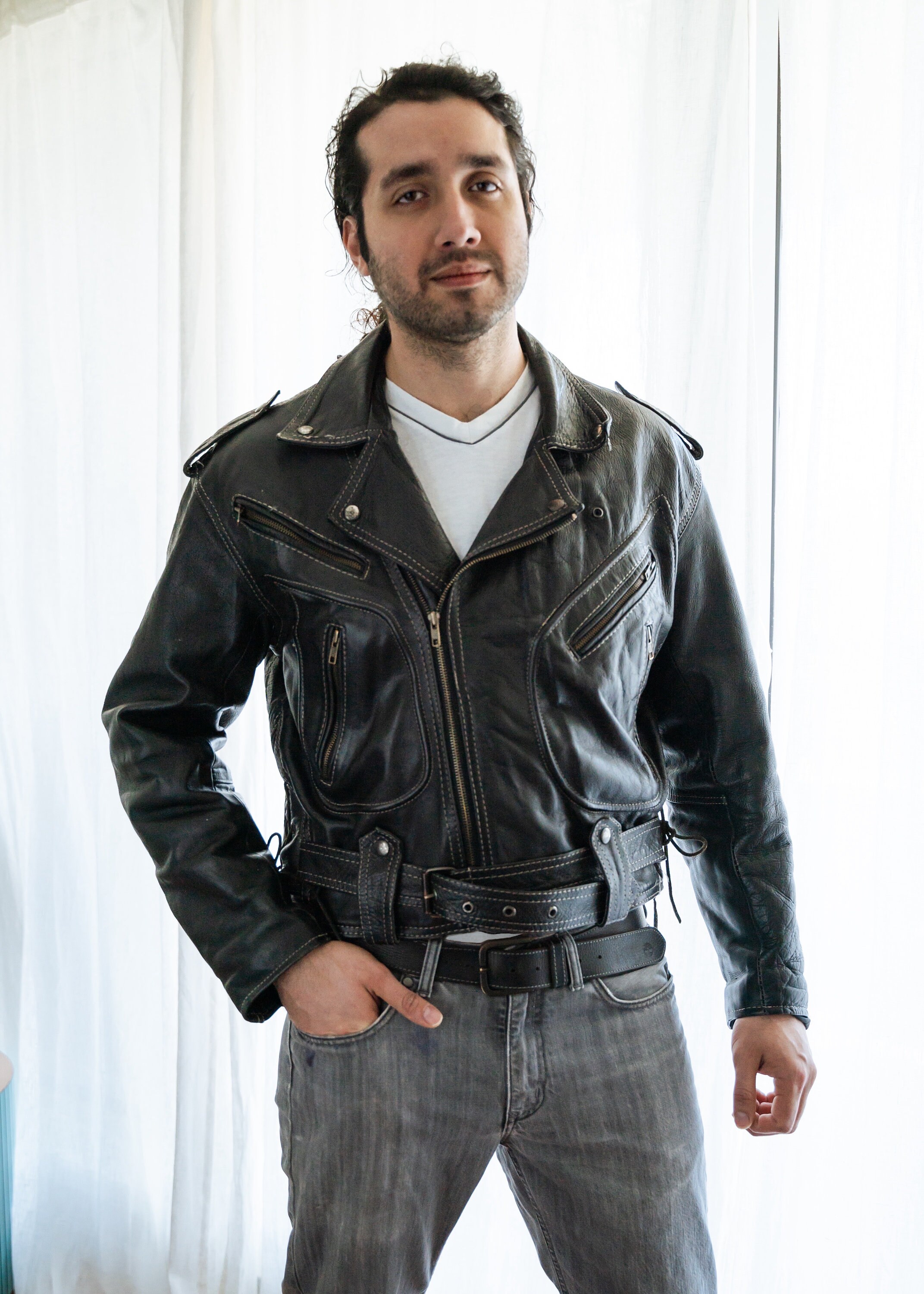 archive 短丈 leather jacket black 90s archive 短丈 leather jacket black 90s