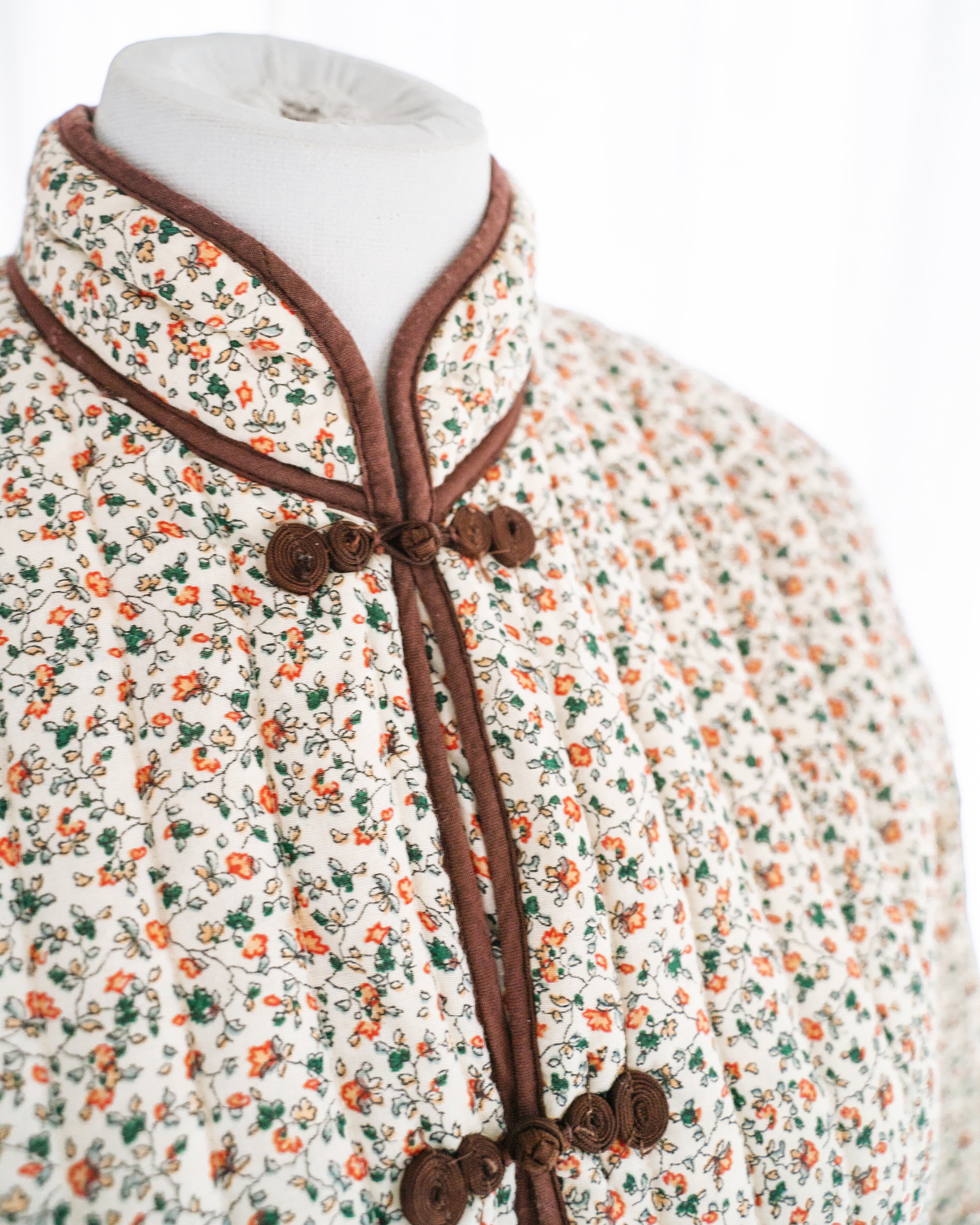 Brown Vintage Ikat Chongsam Jacket
