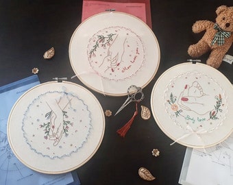 Lot 3 KIT Broderie motif broderie