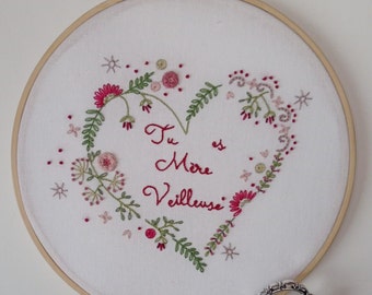 Heart Embroidery Kit you are a mother night light