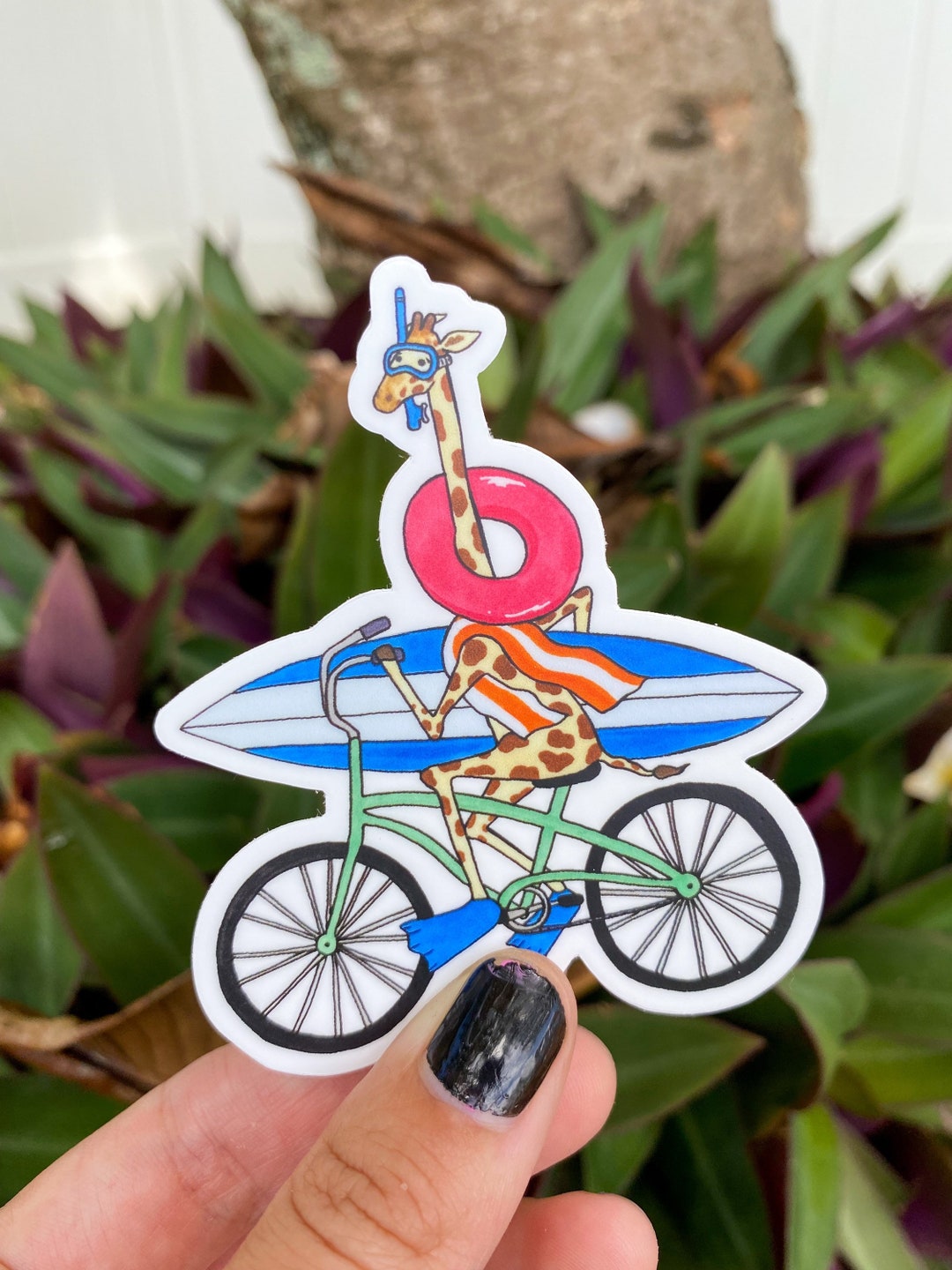 GIRAFFE STICKER, Vinyl Die Cut Sticker, Cute, Scratch Water and ...