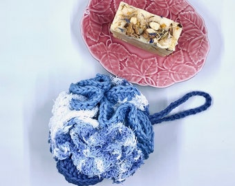 100% Exfoliating Cotton shower pouf