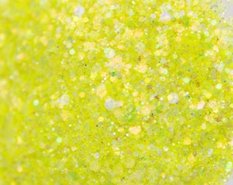 Margarita, Neon Yellow Glitter, Chunky Yellow Glitter Mix, Glitter face body hair nail art,  Loose glitter for Resin nail supplier crafts