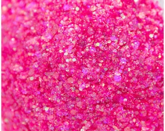 Pink Lady, Neon Pink Glitter, Neon Pink Glitter Mix, Bright Pink Glitter, Pink Glitter, Chunky Glitter Mix