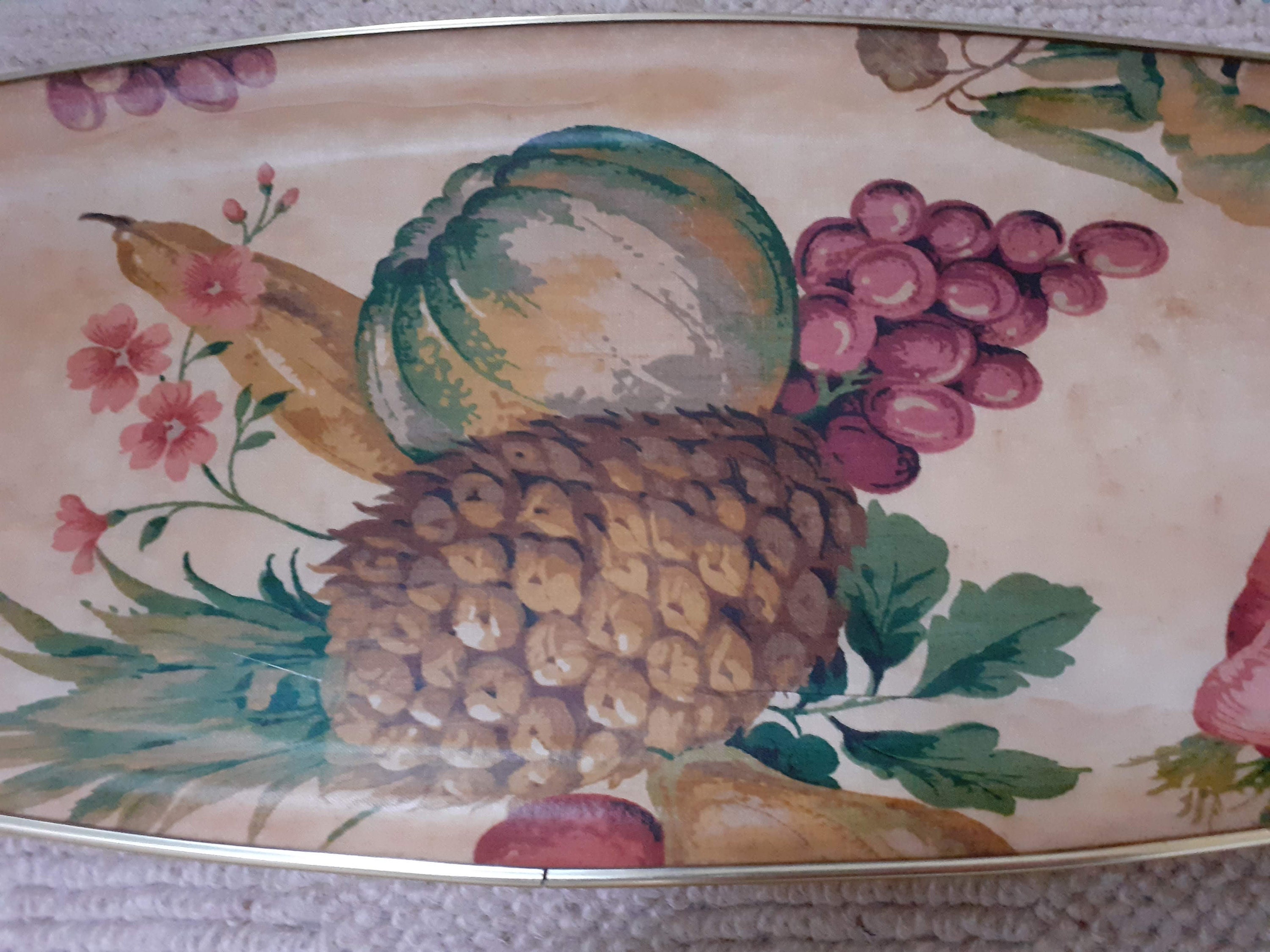Arnold Designs Fibreglass Tray Decorated With Fruits and
