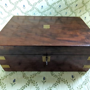 Antique Rosewood Brass Bound Portable Desk / Writing Slope