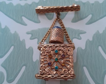 1930s Miniature Perfume Bottle Brooch