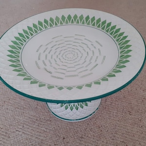 Antique Minton White and Green Comport Pattern Number C21 A